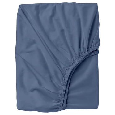24" Extra Deep Pockets Fitted Sheet Only - Full Size, Mediterranean Blue Color 300-Thread-Count Egyptian Cotton 1-PC Bottom Fitted Sheet