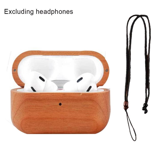 Étui en Bois de Noyer pour AirPods Pro 3, Étui de Protection en Bois pour AirPods Pro 3, Couverture en Bois Fermée en Noyer Noir avec Doublure en Velours et Charge Sans Fil Compatible