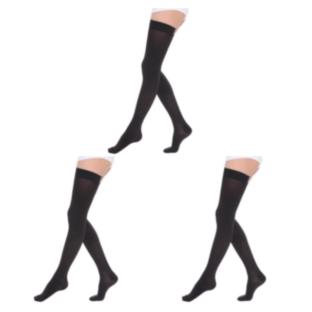 Youkk Soft And Stretchy Compression Stockings Feel All Day Long Warm Toe wrapping - black L 3Set