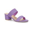 thumbnail image 1 of BLISSFUL STEP Women's Shoes Dual Straps Mid Block Heel Slide Sandals Purple 9, 1 of 7