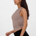 thumbnail image 3 of Plebaso Women's off Shoulder Tops Sleeveless Slim Cropped Tank Tops Ruched Summer Going out Tee Shirts, 3 of 7