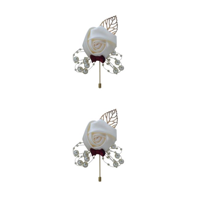 Youkk Cloth Chic And Stylish Brooch Pin Fashion Statement With Exquisite Piece Modern Minimalist Corsage Milky white 2Set