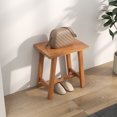 thumbnail image 2 of Gymax Teak Shower Bench  Bathroom Shower Stool for Shaving Legs & Spa Bath Natural, 2 of 10
