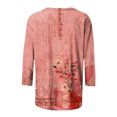 thumbnail image 5 of Pompotops T-shirt Ample Imprimé pour Femme Blouse à Manches 3/4 Col Rond Hauts Décontractés Liquidation, 5 of 5