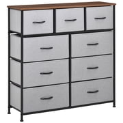 HOMCOM 9 Drawers Storage Chest Dresser Foldable Fabric Bins