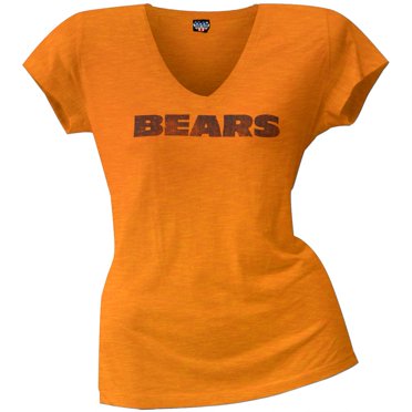 Chicago Bears - T-Shirt Premium à Col en V pour Juniors avec Logo Scrum
