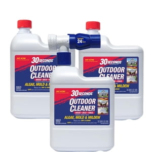 30 Seconds Nettoyeur extérieur & Stains d'algues de la maison, sidage de vinyle, pont, patio, clôture - 2 Bouteilles captées, 1 Arrosage du joint d'étanchéité (64 Fl Oz (paquet de 3)