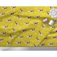 thumbnail image 3 of Soimoi Yellow Rayon Fabric Bird,Paw & Cocker Spaniel Dog Print Sewing Fabric Yard 42 Inch Wide, 3 of 3