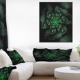 thumbnail image 1 of Glowing Crystal Green Fractal Flower - Floral Canvas Art Print, 1 of 3