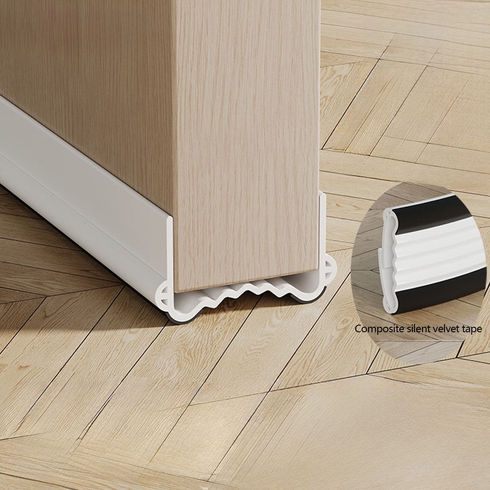 Bande d'Étanchéité Inférieure de Porte Insonorisée Améliorée de 39,37 Po / Coupe-Vent et Anti-Insectes pour Combler les Interstices / Décapage des Intempéries en PVC Blanc pour Interstices de Porte / Lot de 1