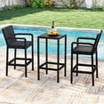 thumbnail image 1 of Gymax Ensemble de Bar de Patio 3 Pcs Table Bistro et Chaises avec Cadre en Métal Robuste, 1 of 10