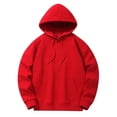 thumbnail image 1 of Yuyuzo Mens Hoodies Solid Color Long Sleeve Fashion Pullover Tops Drawstring Sweatshirt with Pocket, 1 of 6