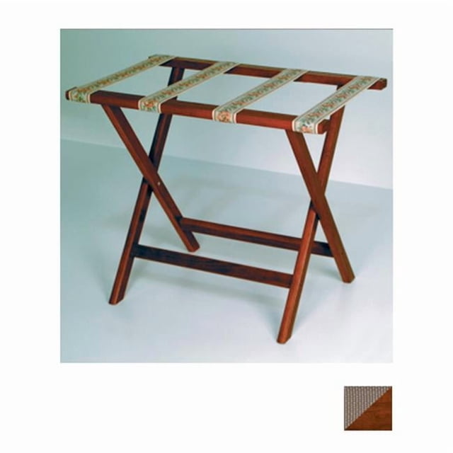 Wooden Mallet LR-MHTAN Deluxe Straight Leg Luggage Rack in Mahogany with Tan