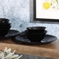 thumbnail image 2 of Ultra By Gibson Bandini 12 Piece Dinnerware Set, Black, Opal Glass, 2 of 9