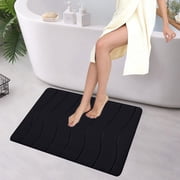 Black Living Room Bedroom Straight Carpet Floor Mats Bathroom Absorbent Non-Slip Mats Kitchen Foot Mats Machine Wash Bathroom Rugs For Bath Tub And Shower