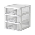 thumbnail image 1 of Renjiang Plastic Stackable Desktop Organizer Tower Storage Station with 3 Drawers for Home Office - Holds Pens, Sticky Notes, Binder Clips, Notepads, Or Gel Pens Cleardesk Storage, 1 of 3