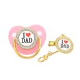 thumbnail image 2 of XZNGL Baby Pacifier I Love Dad Initial Clip Silicone Infant Nipple Bling Newborn Pacifier, 2 of 9