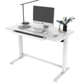thumbnail image 1 of 47" x 24" Electric Standing Desk with Glass Tabletop and Drawer, Ergonomic Height Adjustable Sit Stand Up Computer Desk with USB Charge Ports, Memory Pre-Settings & Anti-Collision, 1 of 9