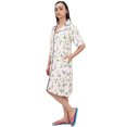 thumbnail image 1 of Bimba Chemise de Nuit à Manches Courtes pour Femmes, Imprimé Floral Violet, avec Poches - 4, 1 of 6