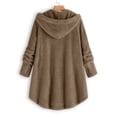 thumbnail image 3 of Pisexur Shacket Jacket Women Plu Size Button Plush Top Hooded Loose Cardigan Wool Coat Winter Jacket Pocketed Shirts Fall Jacket Shackets, 3 of 4