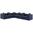 thumbnail image 1 of Modway Saybrook 6-Piece Modern Fabric Outdoor Patio Sectional Sofa in Navy, 1 of 11