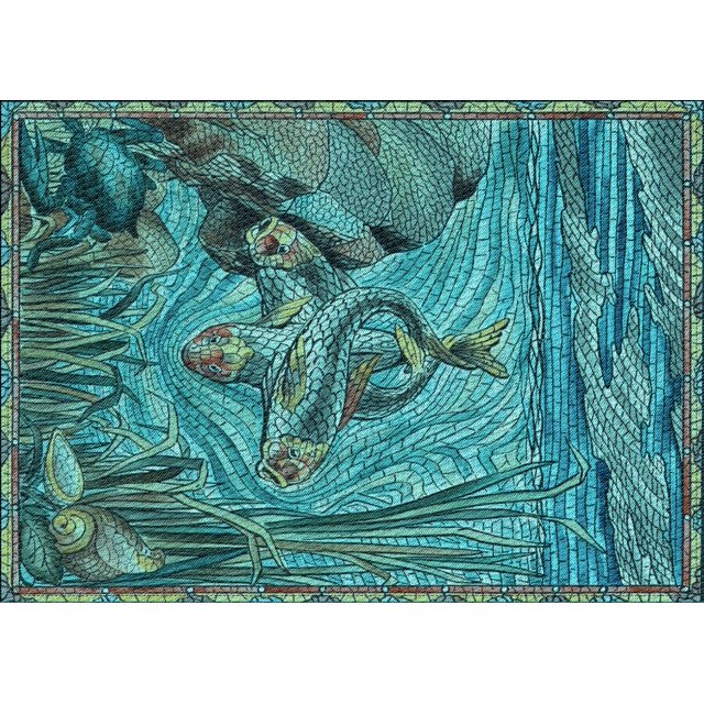 Ahgly Company Machine Washable Indoor Rectangle Transitional Turquoise Green Area Rugs, 8' x 12'