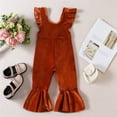thumbnail image 2 of WEIYLL Girls Bodysuits Ruffles Fly Short Sleeve Solid Bottoms Flare Legs Summer A Kids Clothing for 6-12 Months, 2 of 6