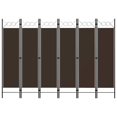 thumbnail image 1 of vidaXL 6-Panel Room Divider Brown 240x180 cm, 1 of 4
