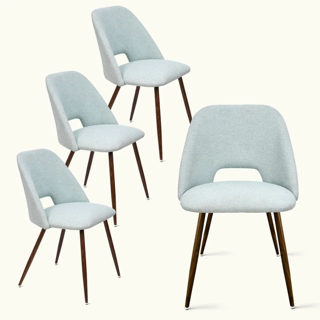 KOSSMAI Set of 4 Fabric Upholstered Dining Side DIning Chairs with Cut-Out Back for Dining Room, Living Room
