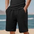 thumbnail image 2 of hotojiny Mens Athletic Shorts with Pockets Solid Drawstring Wide Leg Textured Short Pants Casual Breathable Golf Workout Beach Shorts, 2 of 6