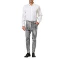 thumbnail image 2 of INSPIRE CHIC Men's Casual Geometric Printed Color Block Flat Front Dress Pants 38 Black White, 2 of 7