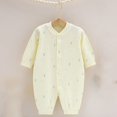 thumbnail image 2 of MeetoTime Baby Clothes Cotton Jumpsuits Buttons V-Neck Long Sleeved Long Newborn Infant Rompers Crawling Clothes, 2 of 4