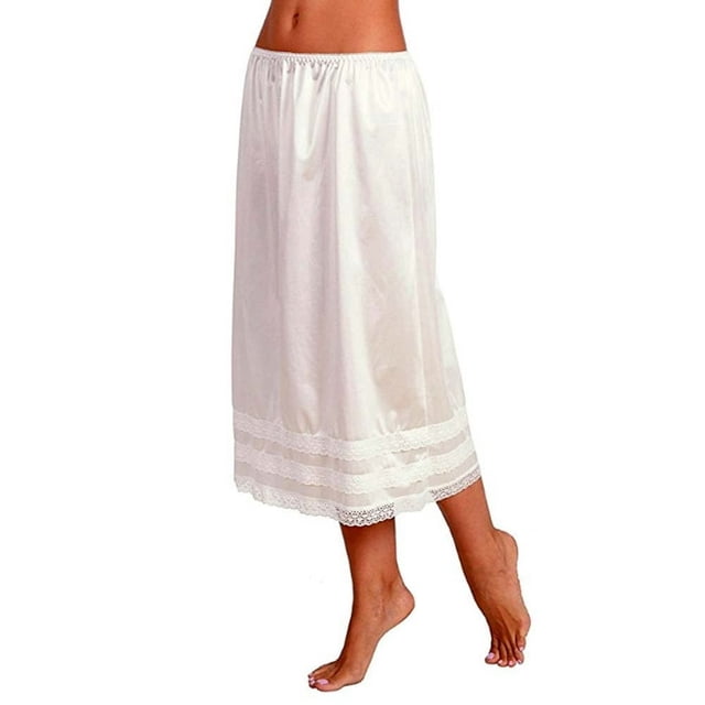 Robe Midi pour Femmes Jupon Long à Taille Élastique pour Dames sous-Jupe