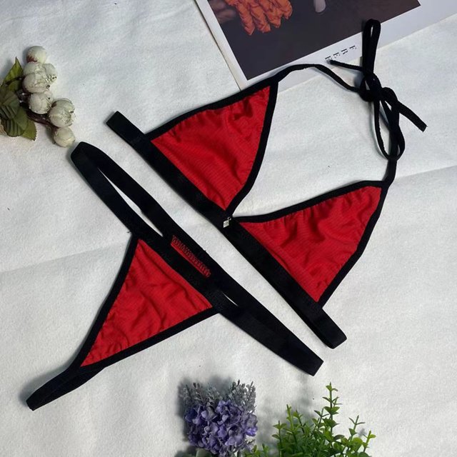XZNGL Women Sexy Transparent Underwear Sling Solid Color Shortened Underwear Set