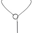 thumbnail image 1 of ORUYROP Collier Chic en Y pour Femmes, Collier Ras du Cou en Acier Inoxydable/plaqué Or/noir, Boîte Cadeau, 1 of 7