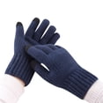 thumbnail image 2 of Blue Gloves Mittens Winter Mens Warm and Thick Cold Proof Solid Color Screen Gloves, 2 of 4