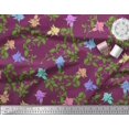 thumbnail image 2 of Soimoi Polyester Crepe Fabric Leaves & Bell Floral Printed Fabric 1 Yard 52 Inch Wide, 2 of 3