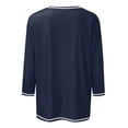thumbnail image 4 of JIRNDf Chemises pour Femmes Hauts d'Été Tendance Manches Longues Col Rond Drôle Squelette Imprimé Coupe Ajustée T-Shirt Tunique T-Shirt pour Femmes Blouse Décontractée Bleu Marine P, 4 of 5