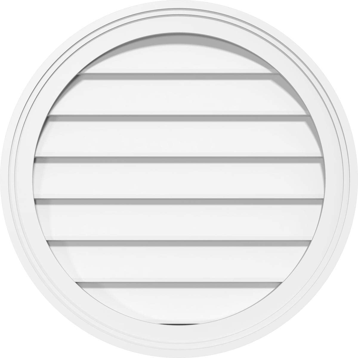 Ekena Millwork GVPRO36X3602SN Round Surface Mount PVC Gable Vent, 36"W x 36"H, Factory Primed White
