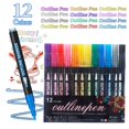 thumbnail image 1 of ZXNWN Double Line Outline Pen Set Glitter Gel Pens for Adult Coloring Books DIY Crafts 12pc Set B, 1 of 9