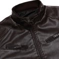 thumbnail image 3 of EGNMCR Jackets for Men Men's Leather Plus Fleece Jacket, Motorcycle Jacket, Warm Leather Jacket, 3 of 7