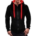 thumbnail image 2 of Sentmoon Men's Fashion Hoodies & Sweatshirts Oversized Drawstring Men's Sweatshirt Long Sleeve Color Block Loose with Pockets Stretchy Men Fall Clothes Winter Casual for City Sightseeing XXXL, 2 of 5