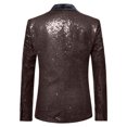thumbnail image 3 of Coffee Mens Jackets Blazers Outfit for Mens Work Office Formal Prom Party Evening Elegant Rave Sequin Sparkle Glitter Basic Fall Winter Blazers Button 2025 L, 3 of 3
