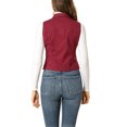 thumbnail image 3 of INSPIRE CHIC Women's Washed Chest Flap Pockets Single Breasted Denim Vest, 3 of 6