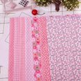 thumbnail image 4 of 7pcs Cotton Fabric DIY Assorted Squares Pre Cut Bedding Suite Quarters Bundle Pink 25*25cm, 4 of 13