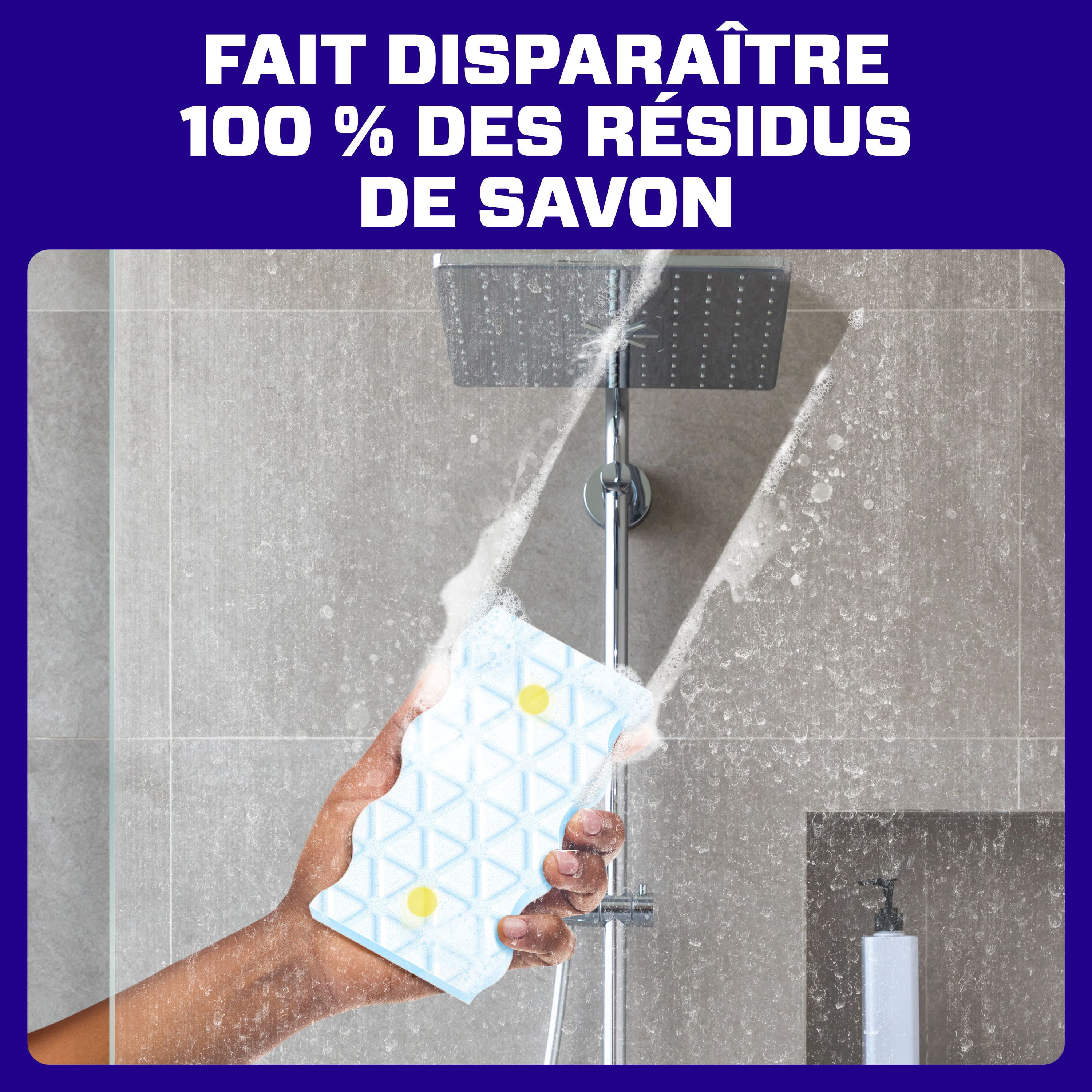 Mr. Clean Éponge EffaceurMagique, Nettoyant pour Salle de Bain, Nettoyant pour Résidus de Savon, Douche et Baignoire, Bain 2 en 1, 2 Unités