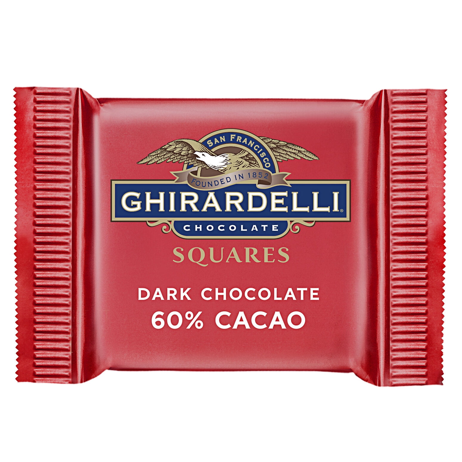 Ghirardelli Individually-Wrapped Dark Chocolate 60% Cacao Squares - 540/Case