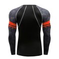 thumbnail image 3 of Leutsin Man O-Neck T-Shirt Manches Longues Automne Patchwork Blouse de Sport Tops, 3 of 3