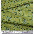 thumbnail image 3 of Soimoi Green Poly Georgette Fabric Leaves & Geometric Fabric Prints By Yard 42 Inch Wide, 3 of 5