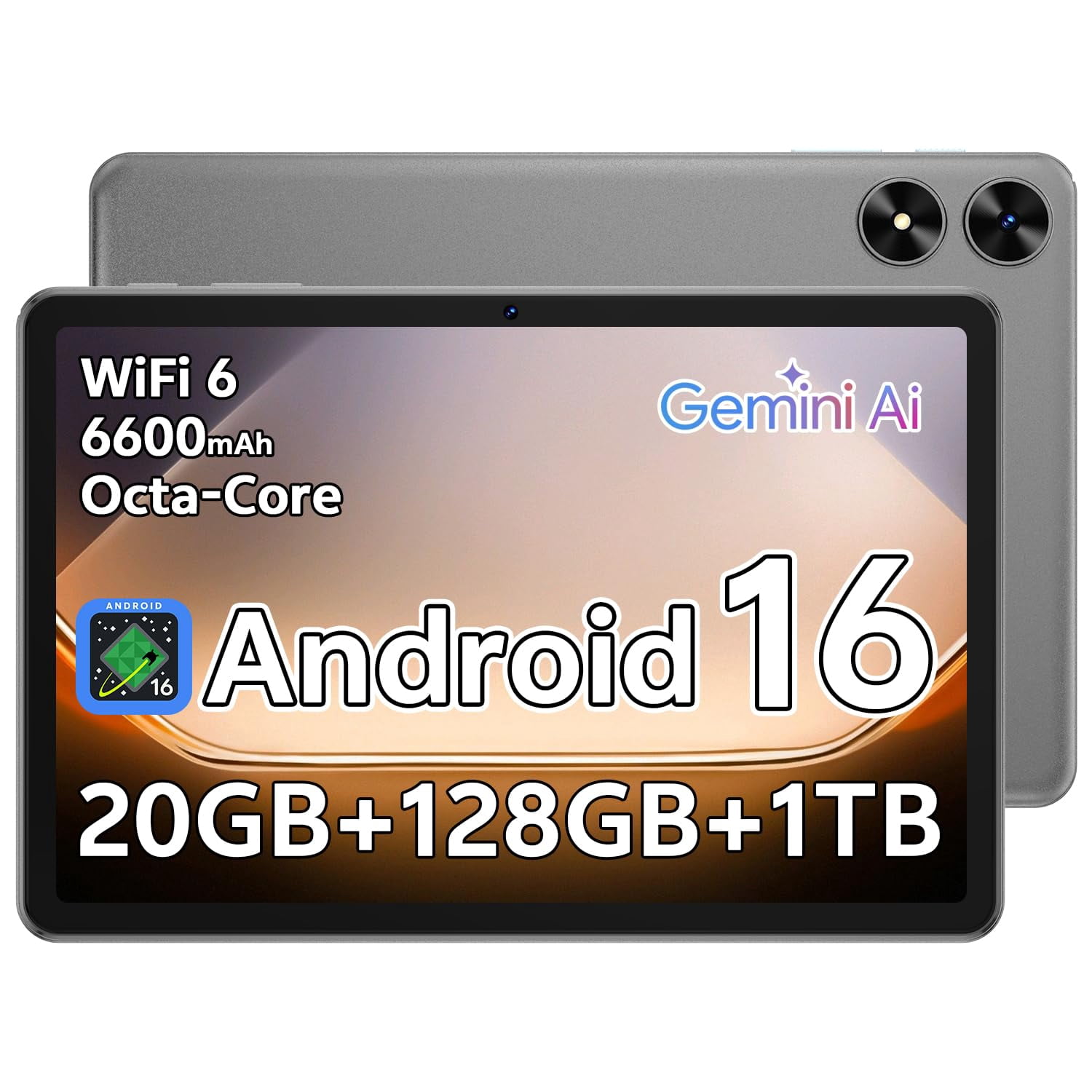 SHARECLOUD Android 16 Tablet 10.1 inch Tablet with Octa-Core Processor, 20GB RAM 128GB ROM 1 TB Expandable, 1280x800 HD IPS Touch
